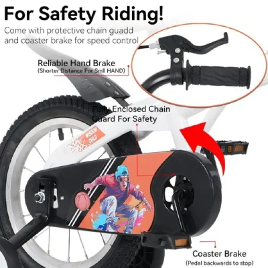 Gulches Kids' Bike for 5-10 Years Old (39-49" Rider Height), Durable Steel Frame, Rear Coaster & Front V-Brakes, 85% Pre-Assembled image {9}