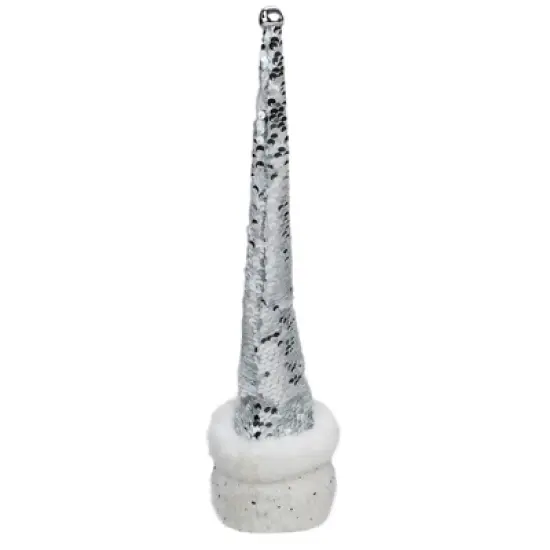Northlight 13" Silver Sequin Santa With a Pointed Winter Hat Christmas Decor image {4}