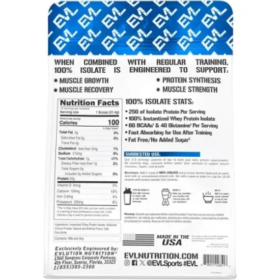 Evlution Nutrition 100% Whey Protein Isolate image {1}