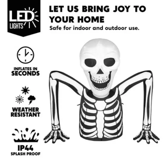 Joyfy 5.5 FT Halloween Inflatables Outdoor Decorations, Inflatable Skeleton Ground Breaker with LEDs for Halloween Party Yard Garden Lawn Decorations image {2}