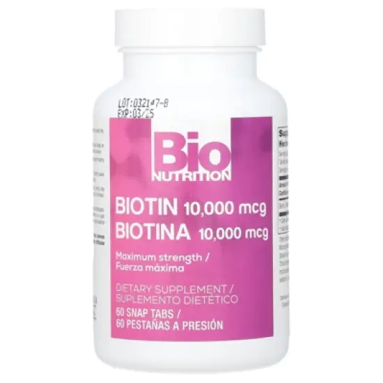 Bio Nutrition Biotin 10000Mcg, 60 ct image {2}