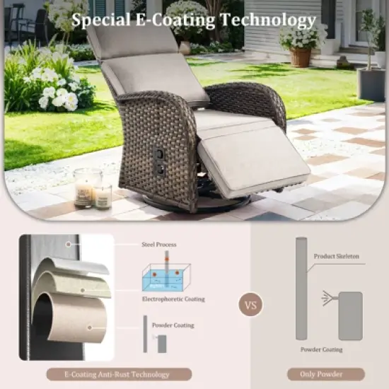 Versatile Outdoor Recliner Swivel Chair image {8}