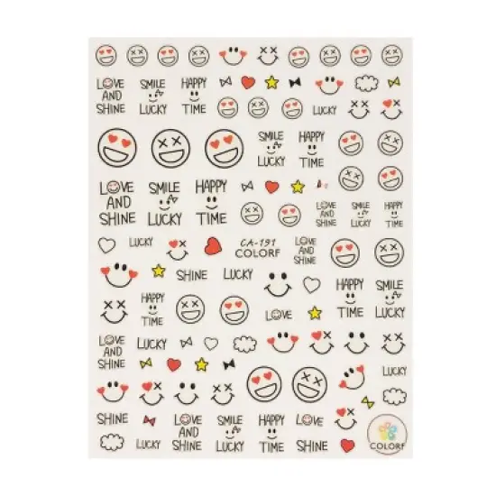 Wrapables 3 Sheets Facial Expressions Nail Art Emotion Nail Stickers image {3}