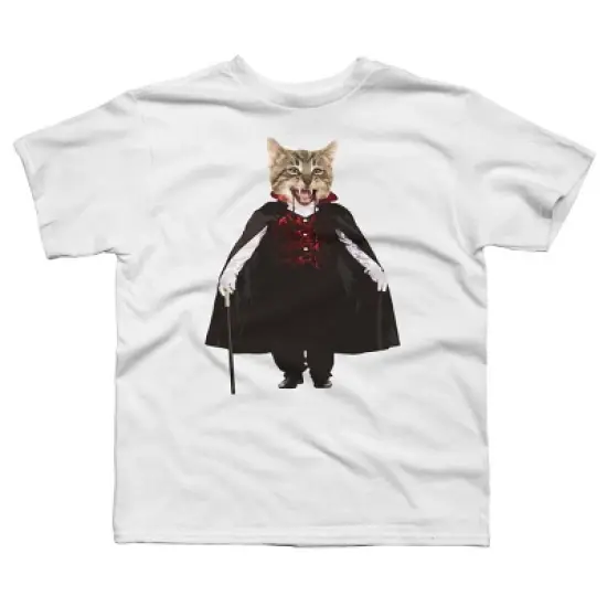 Boy's Design By Humans Catcula Cat Kitten Dracula Cute Funny Halloween t shirt By JOHANNESART T-Shirt image {4}