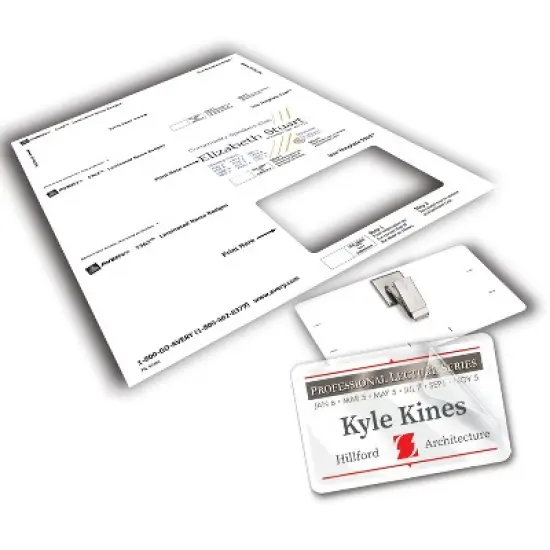 Avery Customizable Self-Laminating Name Badges with Clips, 2.25" x 3.5", White Printable Inserts, 30 Clip Style Laminated Badges (5362) image {6}