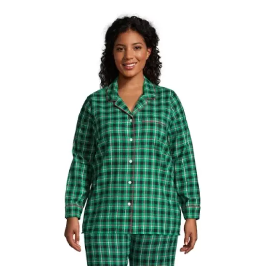 Lands' End Women's Long Sleeve Print Flannel Pajama Top image {4}