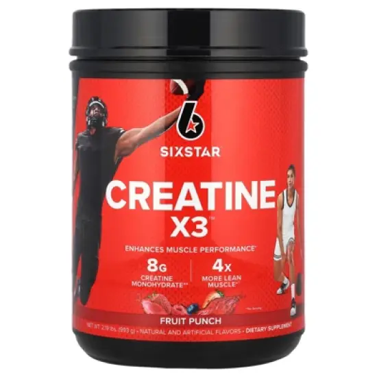 Six Star Creatine Powder Creatine X3 Creatine HCl + Creatine Monohydrate Powder Muscle Recovery Workout Supplement Creatine Supplements Fruit Punch image {4}