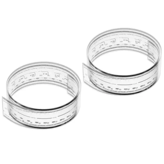 Unique Bargains PET Plastic Folding Film Flexible Ruler with R Angle and Width Lines 2 Pcs image {10}