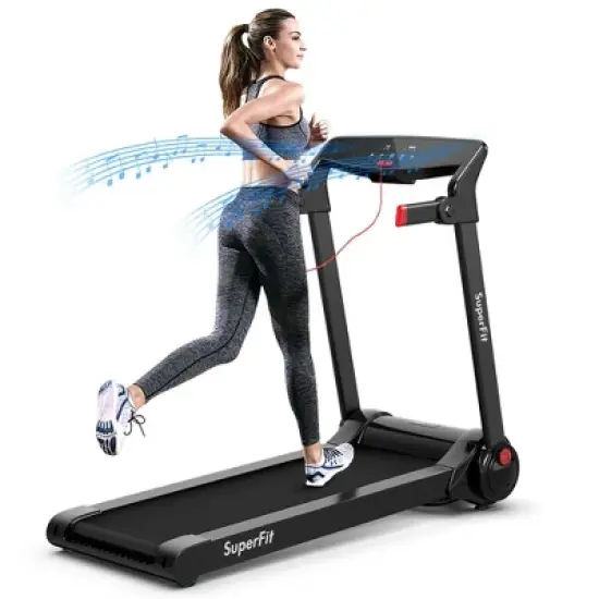 SuperFit 3HP Folding Electric Treadmill Running Machine w/  Speaker Red\Blue\Silver\Purple image {10}