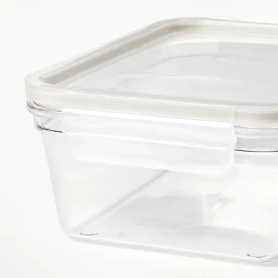 4pc (set of 2) 5.5 Cup Tritan Plastic Rectangle Food Storage Container Set Clear - Figmint&trade;: Stackable Design image {3}
