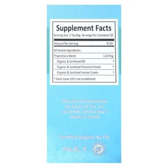 Secrets of Tea Organic Baby Colic Tea, Caffeine Free, 20 Unbleached Tea Bags, 1 oz (28 g) image {1}