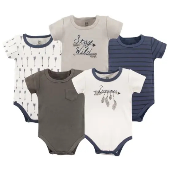 Yoga Sprout Baby Boy Cotton Bodysuits 5pk, Arrows image {1}