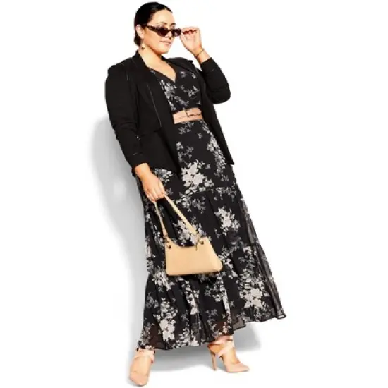 Women's Plus Size Mini Bouquet Maxi Dress - Black | CITY CHIC image {5}