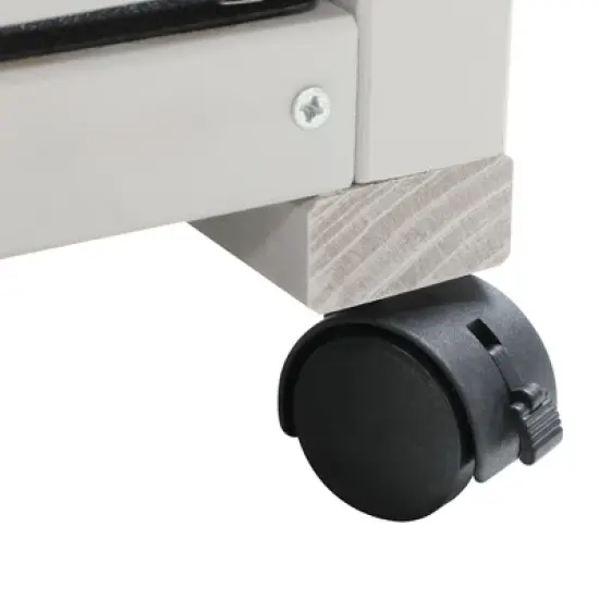 DOMETOUR Wooden Rabbit Hutch, Outdoor Pet Bunny House Wooden Cage with Ventilation Gridding Fence, Openable Door, Cleaning Tray, Gray image {12}