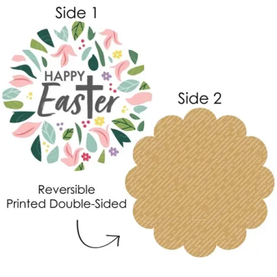 Big Dot of Happiness Religious Easter - Christian Holiday Party Round Table Decorations - Paper Chargers - Place Setting For 12 image {2}