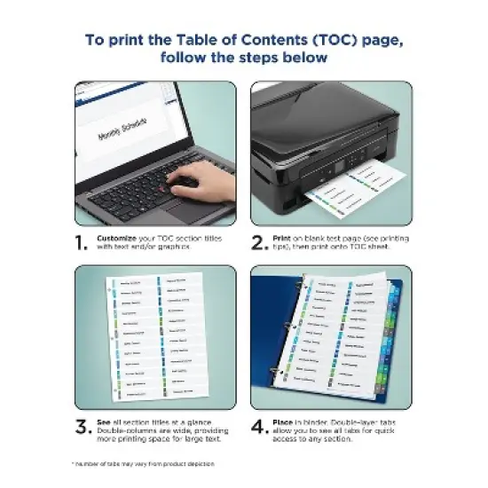 Avery Ready Index Customizable Table of Contents Double Column Dividers 16-Tab Ltr 11320 image {6}