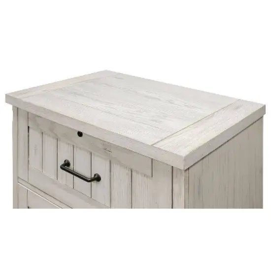 Avondale File with Locking Legal/Letter File Drawer Fully Assembled White - Martin Furniture image {3}