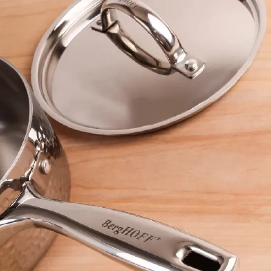 BergHOFF Vintage Copper Tri-Ply Saucepan, Stainless Steel Lid, Hammered image {3}