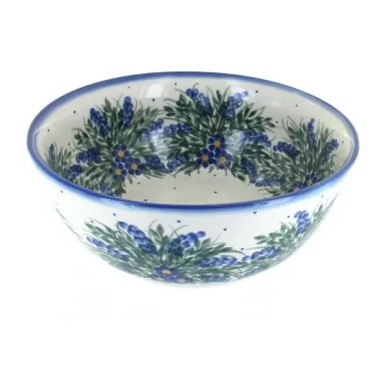 Blue Rose Polish Pottery 12E WR Unikat Large Bowl image {5}