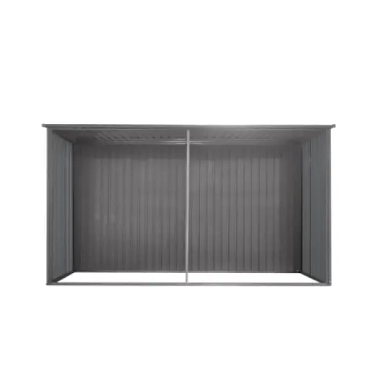 New Outdoor Storage Shed Has Two Functions: Metal Shed And Firewood Shed 13 ft&iexcl;&Aacute;11 ft , More Suitable For Winter , Grey image {7}