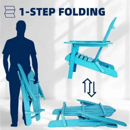 CAVINAS 2-Piece Premium Hemlock Wood Outdoor Folding  Adirondack Chair, Garden Outdoor Chair, Portable Chairs for Adults, Outdoor Folding Chairs image {2}