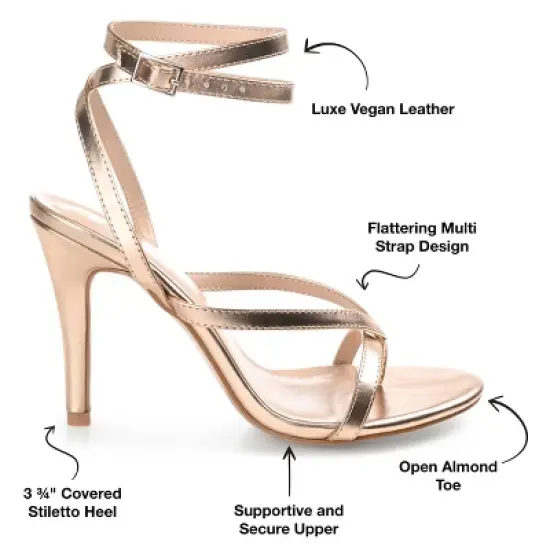 Journee Collection Womens Waverlee Open Toe High Stiletto Pumps Tan 11 image {7}