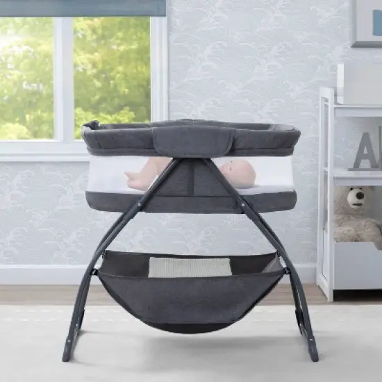 Delta Children TravelMate Compact Fold Bassinet - Gray Tweed image {1}