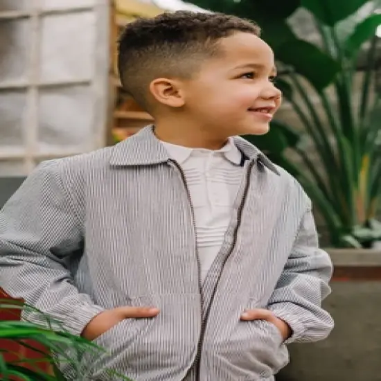 Hope & Henry Boys' Long Sleeve Seersucker Bomber Jacket, Kids image {6}