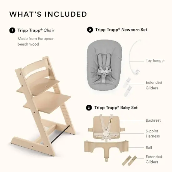Stokke Tripp Trapp High Chair 2 with Adjustable Newborn Set & Baby Set image {2}