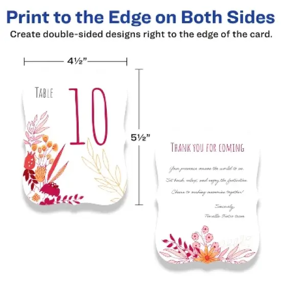 Avery Matte White Flourished Edge Cards, 4.25" x 5.5", 100ct image {5}