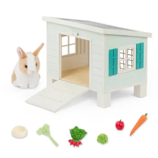 Our Generation Bunny Hutch House & Pet Rabbit Plush Accessory Set for 18'' Dolls image {5}