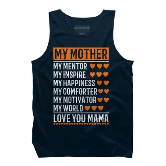 Men's Design By Humans Best Mother Description Hearts By OlaFami Tank Top image {4}