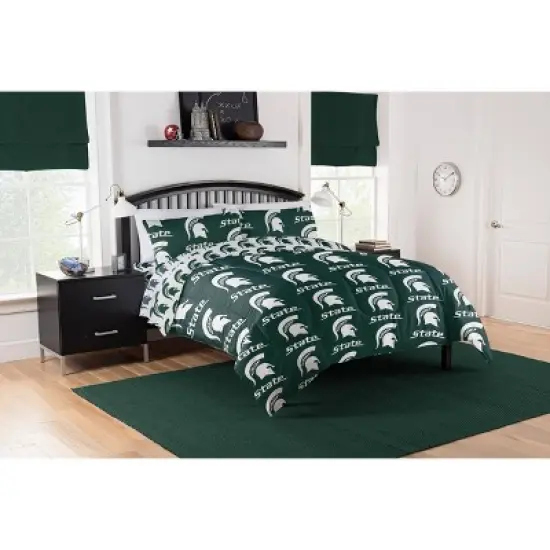 NCAA Michigan State Spartans Rotary Bed Set image {1}