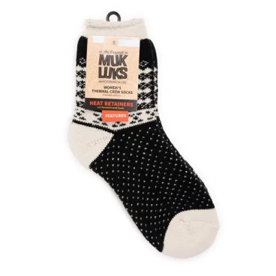 MUK LUKS Women's 2 Pair Pack Heat Retainer Crew Socks image {2}