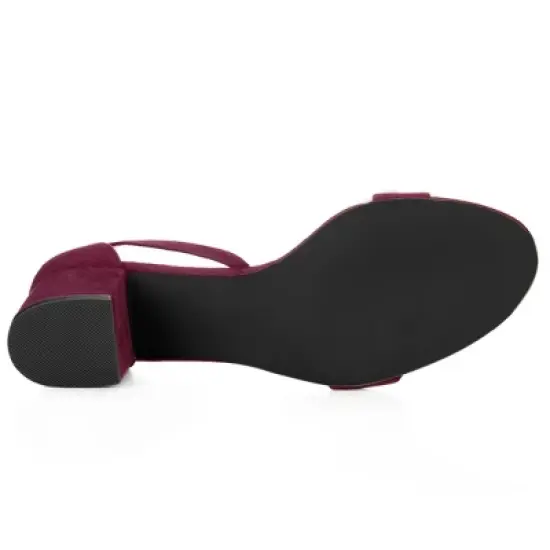 Allegra K Women's Open Toe Block Ankle Strap Heel image {4}