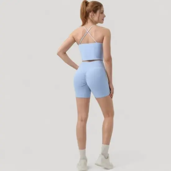 Anna-Kaci Active Women's Scoop Neck Racerback Tank Top with Handkerchief Hem and Built-In Shelf Bra for Low Impact Activity image {12}