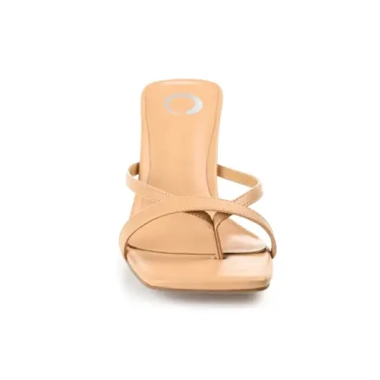 Journee Collection Womens Tallie Tru Comfort Foam Open Toe Mid Heel Pumps Tan 11 image {5}