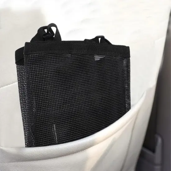 Unique Bargains Dog Car Barrier with Elastic Mesh 15.7"x13.7" Black 1 Pc image {2}