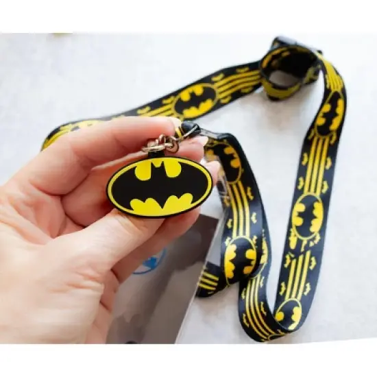 Silver Buffalo DC Comics Batman 22-Inch Lanyard With ID Badge Holder And Logo Charm image {4}