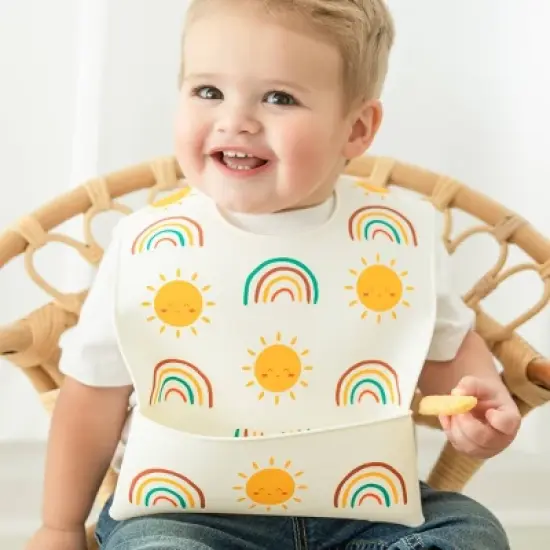 Neat Solutions Toddler Silicone Fold Down Bib - Neutral image {9}