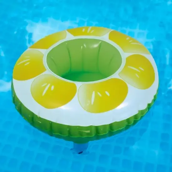 Pool Central 9" Inflatable Lemon Slice Swimming Pool Beverage Drink Holder image {1}