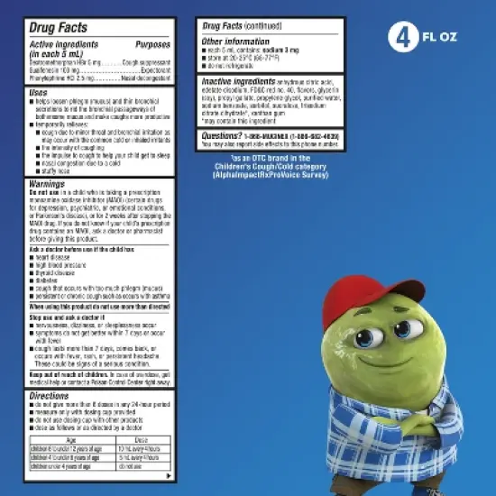 Mucinex Children's Multi-Symptom Cold Medicine Liquid - Very Berry - 4 fl oz image {3}