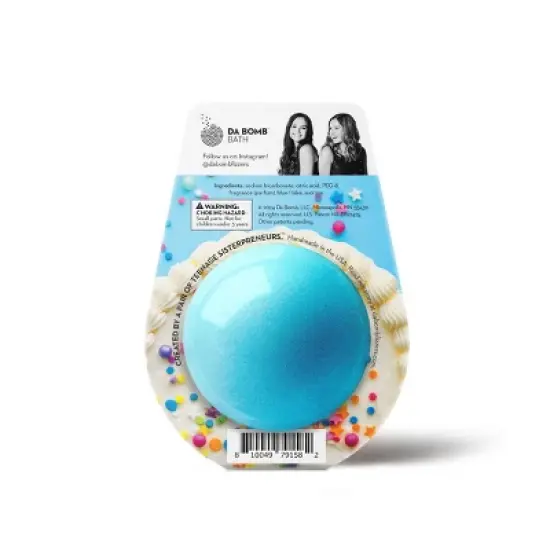 Da Bomb Bath Fizzers Cake Blue Confetti Bath Bomb - 3.5oz image {1}