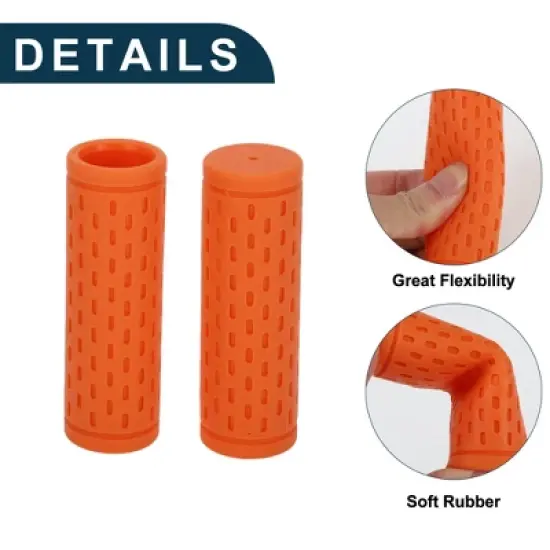 Unique Bargains Bike Handlebar Grips Covers 3.54" Orange 1 Pair image {2}