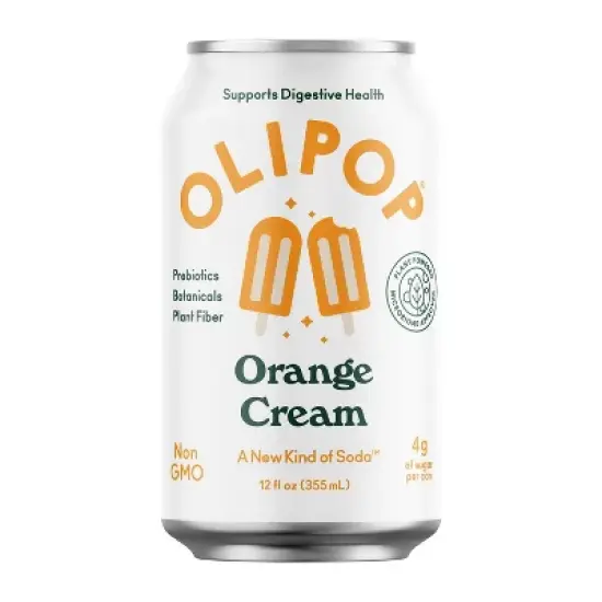 OLIPOP Orange Cream Prebiotic Soda - 12 fl oz image {7}