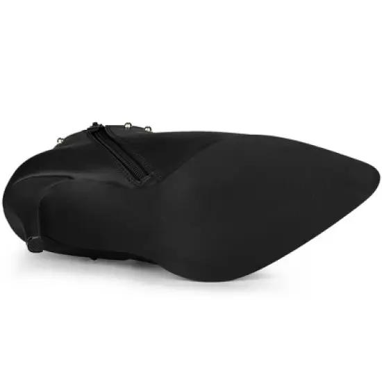 Allegra K Women's Pointed Toe Zip Stiletto High Heel Ankle Boots image {5}