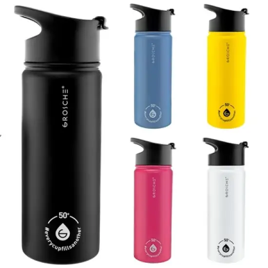 GROSCHE Chicago Steel 16 oz. Infusion Water Bottle Insulated Water Bottle Tea and Fruit Infuser Water Bottle Stainless Steel Flask image {3}