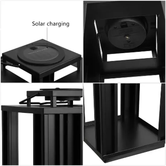 JONATHAN Y Leland Modern Industrial Integrated Indoor/Outdoor LED Solar Powered Lanterns image {5}