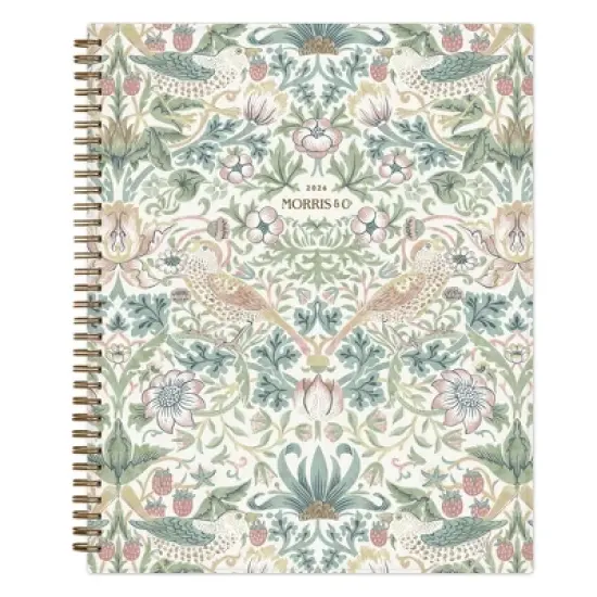 Morris & Co. by Blue Sky 8.5"x11" 2026&nbsp;Weekly/Monthly Wirebound Planner Printed Strawberry Thief image {12}