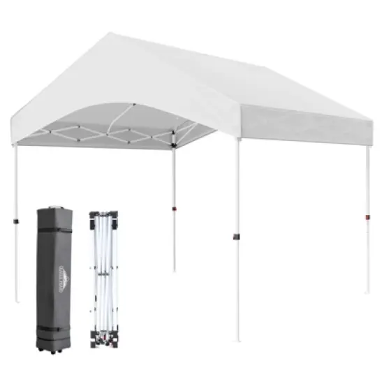EAGLE PEAK 10x10 Easy Setup Pop Up Canopy w/Gable Roof, White image {9}